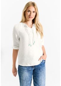 Cecil Damen Shirtbluse, weiß, casual, Gr. XL, unifarben, Stoff, 76% Modal, 24% Polyester, Blusen, in Unifarbe