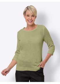 Classic Basics Damen 3/4 Arm-Pullover "Rundhals-Pullover", grün, Gr. 50, unifarben, 100% Polyacryl, Pullover