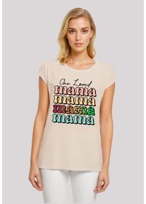 F4NT4STIC Damen T-Shirt "Mothers Day Mama Typography Leopard Print Pastel", weiß, casual, Gr. XS, Obermaterial: 100% Baumwolle, Shirts, Premium