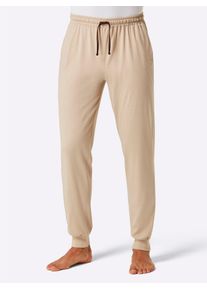 wäschepur WÄSCHEPUR Herren Pyjamahose, Gr. 52, beige, 100% Baumwolle, unifarben, Hosen