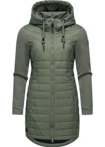 Ragwear Damen Steppmantel "Lucinda Long", grün, sportlich, Gr. M, Obermaterial: 100% Polyester, Obermaterial Ärmel: 100% Baumwolle, Futter: 100%