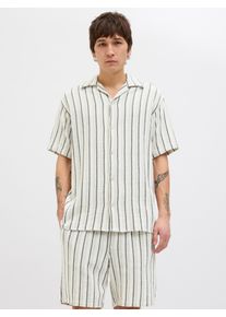 Jack & Jones JACK & JONES Herren Kurzarmhemd "JORCOBA STRIPE RESORT SHIRT SS SN", grün, modisch, Gr. XL, gestreift, Web, Obermaterial: 100% Baumwolle, Hemden