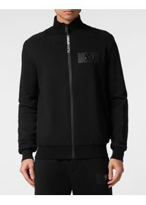 Plein Sport Herren Yoga-Sweatjacke "Sweatjacke", schwarz, Gr. 4XL, Obermaterial: 88% Baumwolle, 12% Polyester, Sweatjacken
