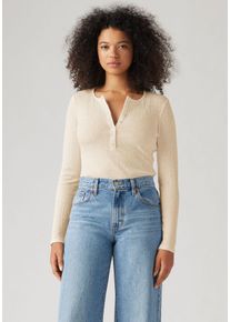 Levi's LEVI'S Damen Langarmshirt "DRY GOODS VACATIONER LS", weiß, casual, Gr. L, unifarben, Single Jersey, Obermaterial: 95% Baumwolle, 5% Elasthan, Shirts,