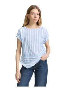 Tom Tailor Damen Shirtbluse, blau, casual, Gr. 40, gestreift, Obermaterial: 100% Viskose, Blusen, mit Streifen Muster
