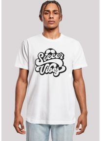 F4NT4STIC Herren T-Shirt "Soccer Vibes Typography Sporty Graphic", weiß, casual, Gr. XXL, Obermaterial: 100% Baumwolle, Shirts, Premium Qualität