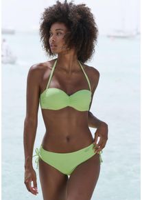 Venice Beach Damen Bandeau-Bikini-Top "Lucky", grün, Gr. 36, Strukturmuster, Recycling-Polyamid, Bikini-Oberteile, aus gerippter Strukturware