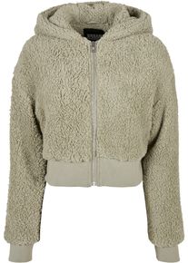 Urban Classics Damen Allwetterjacke "Urban Classics Damen Ladies Short Oversized Sherpa Jacket", weiß, casual, Gr. L, unifarben, 100% Polyester,