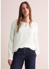 Cecil Damen Langarmbluse, weiß, casual, Gr. XL, unifarben, Stoff, 100% Viskose, Blusen, aus softer Viskose
