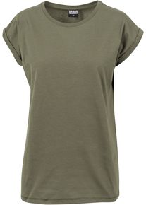 Urban Classics Herren Kurzarmshirt "Urban Classics Damen Ladies Extended Shoulder Tee", grün, casual, Gr. S, unifarben, 100% Baumwolle, Shirts