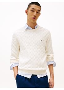 Tommy Hilfiger Herren Strickpullover "CLASSIC CABLE CREW NECK", weiß, casual, Gr. XXXL, Obermaterial: 100% Baumwolle, Pullover