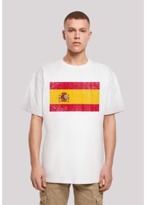F4NT4STIC Herren T-Shirt "Spain Spanien Flagge distressed", weiß, casual, Gr. S, Obermaterial: 100% Baumwolle, Shirts, Print