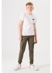 Garcia Jungen Cargohose, grün, casual, Gr. 140, unifarben, Obermaterial: 80% Baumwolle, 18% Polyester, 2% Elasthan, Hosen, mit Cargo Taschen, for Boys