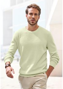 John Devin Herren Strickpullover, grün, casual, Gr. S, unifarben, Strick, Rippstrick, Obermaterial: 50% Baumwolle, 50% Polyacryl, Pullover, Pullover