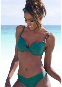 Lascana Damen Bügel-Bikini-Top "Yves", grün, Gr. 42, unifarben, Recycling-Polyamid, Bikini-Oberteile, mit Wattierung
