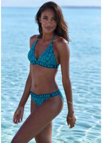ELBSAND Damen Triangel-Bikini, grün, Gr. 34, Recycling-Polyamid, Bikini-Sets, mit Markenschriftzug