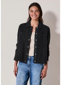 Cecil Damen Blouson, schwarz, casual, Gr. S, unifarben, Web, 100% Baumwolle, Jacken, aus reiner Baumwolle