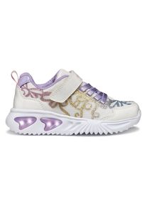 Geox Kinder Sneaker "J ASSISTER GIRL Blinkschuh", Gr. 30, bunt, Textil, Synthetik, modisch, Schuhe, Klettschuh mit bunt glitzerndem Schleifchen