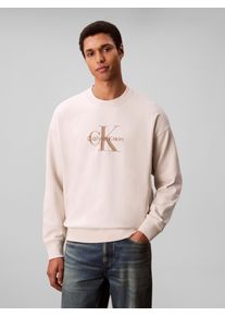 Herren Sweatshirt "LS EU 350TERRY MONOLOGO CN SWTSH", grau, casual, Gr. XL, Calvin Klein Jeans, unifarben, Sweatware, Obermaterial: 100% Baumwolle,