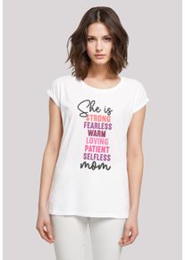 F4NT4STIC Damen T-Shirt "Mothers Day Strong & Fearless Mom Inspirational Quote", weiß, casual, Gr. XXL, Obermaterial: 100% Baumwolle, Shirts, Premium