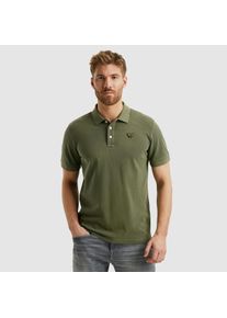 PME-Legend PME LEGEND Herren Poloshirt "Short sleeve polo pique garment dye", grün, casual, Gr. XL, unifarben, Jersey, Obermaterial: 100% Baumwolle, Shirts, mit
