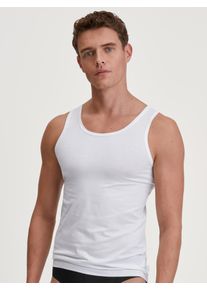 Calida Herren Muskelshirt, Gr. XXL, weiß, Obermaterial: 90% Lyocell (TENCEL), 10% Elasthan, unifarben, casual, Shirts, mit verstärkten Nähten