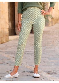 Inspirationen Damen Webhose, grün, Gr. 36, gemustert, mehrfarbig, bedruckt, 72% Viskose, 25% Polyamid, 3% Elasthan, Hosen