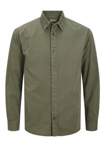 Jack & Jones JACK & JONES Herren Langarmhemd "JJECHARGE FADED SHIRT LS NOOS", grün, modisch, Gr. XL, unifarben, Web, Obermaterial: 100% Baumwolle, Hemden