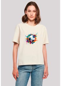 F4NT4STIC Damen T-Shirt "Bunte Fußball Grafik", weiß, casual, Gr. M, Obermaterial: 100% Baumwolle, Shirts, Premium Qualität