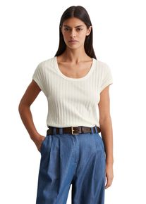 Marc O'Polo MARC O'POLO Damen T-Shirt "aus softem Modal-Organic-Cotton-Mix", weiß, Basic, Gr. XL, unifarben, Obermaterial: 50% Modal, 50% Baumwolle, Shirts