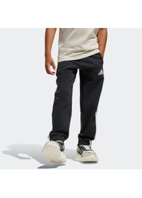Kinder Sporthose "LK 3S FL PT 240", schwarz-weiß, sportlich, Gr. 104, adidas Sportswear, Obermaterial: 70% Baumwolle, 30% Polyester, Hosen