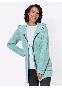 Casual Looks Damen Strickfleecejacke, grün, Gr. 46, meliert, 100% Polyester, Jacken