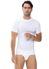 Mey Herren Unterziehshirt "CASUAL COTTON (K)", Gr. S, weiß, Feinripp, Obermaterial: 100% Baumwolle, casual, Unterhemden, Eingesetzter Halsabschluss