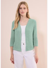 Cecil Damen Cardiganmatcha grün, casual, Gr. M, unifarben, Stoff, 64% Polyester, 34% Viskose, 2% Elasthan, Strickjacken, aus stretchigem