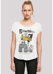 F4NT4STIC Damen T-Shirt "Looney Tunes Daffy Duck Binoculars Vintage", weiß, casual, Gr. XXL, Obermaterial: 100% Baumwolle, Shirts, Print