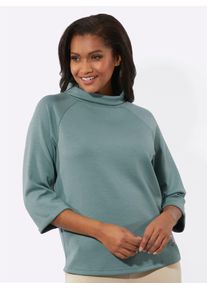 Inspirationen Damen 3/4-Arm-Shirt "Rollkragen-Shirt", grün, Gr. 40, unifarben, 50% Modal, 44% Polyester, 6% Elasthan, Shirts