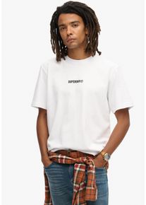 Superdry Herren Rundhalsshirt "MICRO LOGO GRAPHIC LOOSE TEE", weiß, modisch, Gr. XXL, bedruckt, Single Jersey, Obermaterial: 100% Baumwolle, Shirts