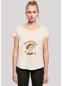 F4NT4STIC Damen T-Shirt "Anti Valentinstag My Herz belongs to tacos", weiß, casual, Gr. XS, Obermaterial: 100% Baumwolle, Shirts, Premium Qualität