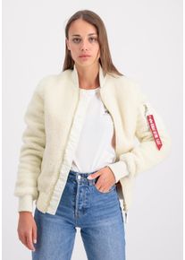 Damen Bomberjacke "Alpha Industries Women - Bomber Jackets MA-1 VF Teddy Women", weiß, Gr. XL, Alpha Industries, Obermaterial: 100% Polyester,