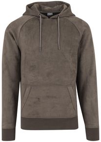 Urban Classics Herren Sweatshirt "Urban Classics Herren Imitation Suede Hoody", grün, Gr. S, unifarben, 90% Polyester, 10% Elasthan, Sweatshirts