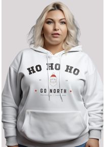 F4NT4STIC Damen Kapuzenpullover "Ho Ho Ho Santa Weihnachten PLUSSIZE", weiß, casual, Gr. XL, Obermaterial: 65% Baumwolle, 35% Polyester, Pullover,