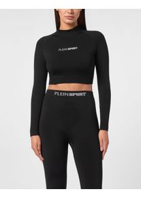 Plein Sport Damen Lauftop "Sport Top", schwarz, Gr. XXL, Obermaterial: 92% Nylon, 8% Spandex, Tops