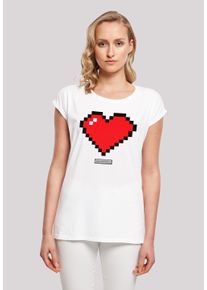 F4NT4STIC Damen T-Shirt "Pixel Herz Good Vibes Happy People", weiß, casual, Gr. XXXL, Obermaterial: 100% Baumwolle, Shirts, Print