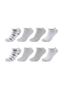 s.Oliver Damen Sneakersocken "Sneakersocken 8er Pack", Gr. 35, weiß, 78% Baumwolle 20% Polyamid 2% Elasthan, gestreift, Socken