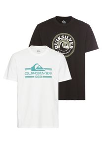 Quiksilver Herren T-Shirt "DISCO SURF SHORT SLEEVE TEE PACK YM", schwarz-weiß, sportlich, Gr. XL, Obermaterial: 100% Baumwolle, Shirts