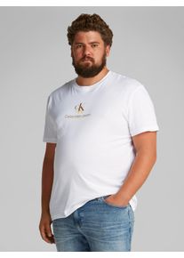 Herren T-Shirt "PLUS SHADOW LOGO TEE", weiß, casual, Gr. 5XL, Calvin Klein Jeans Plus, unifarben, Single Jersey, Obermaterial: 100% Baumwolle,
