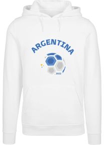 Merchcode Herren Kapuzensweatshirt "Merchcode Herren Argentina Football Dress Heavy Hoody", weiß, Gr. S, bedruckt, 65% Baumwolle, 35% Polyester,