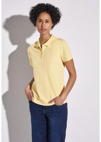 Street One Damen Poloshirt, gelb, casual, Gr. 44, unifarben, Web, 97% Baumwolle, 3% Elasthan, Shirts, aus Baumwolle mit Stretchante