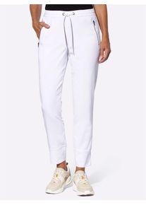 Classic Basics Damen Schlupfhose, weiß, Gr. 52, unifarben, 72% Viskose, 25% Polyamid, 3% Elasthan, Hosen