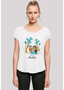 F4NT4STIC Damen T-Shirt "Disney Aladdin Jasmine Abu Rajah Beach", weiß, casual, Gr. XXL, Obermaterial: 100% Baumwolle, Shirts, Damen,Premium